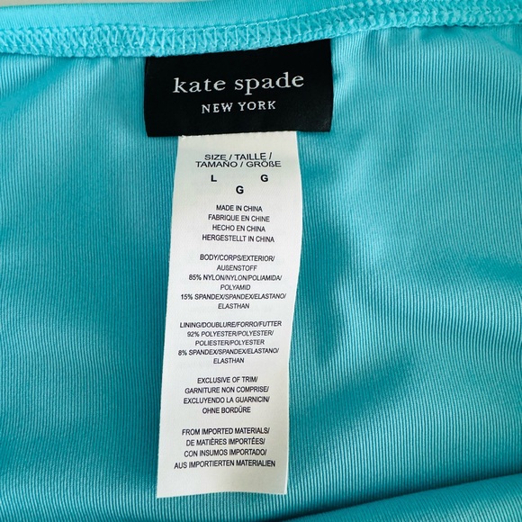 Kate Spade New York Aqua Ruffle off the shoulder High waist two piece bikini set - Picture 7 of 8